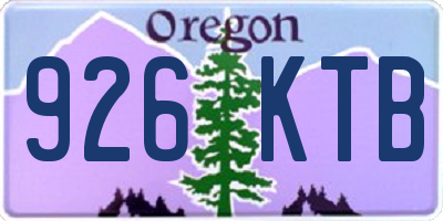 OR license plate 926KTB