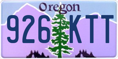 OR license plate 926KTT
