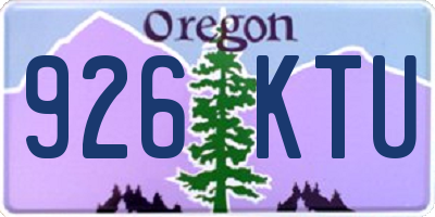 OR license plate 926KTU