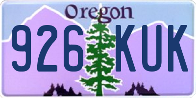 OR license plate 926KUK