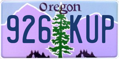 OR license plate 926KUP