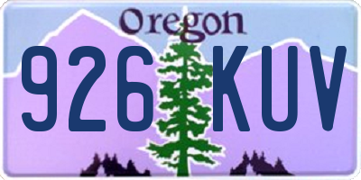 OR license plate 926KUV