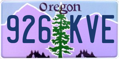 OR license plate 926KVE
