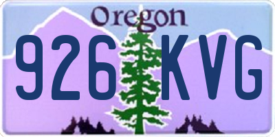 OR license plate 926KVG