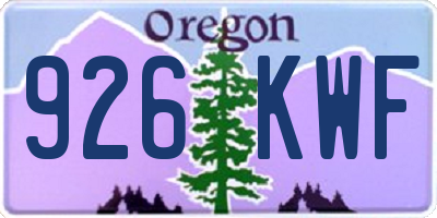 OR license plate 926KWF