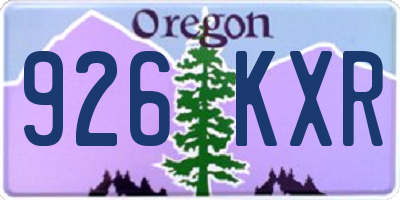OR license plate 926KXR