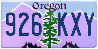 OR license plate 926KXY
