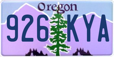 OR license plate 926KYA