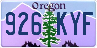 OR license plate 926KYF