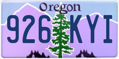 OR license plate 926KYI