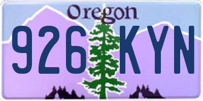 OR license plate 926KYN