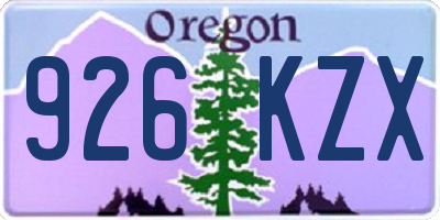 OR license plate 926KZX