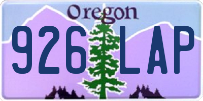 OR license plate 926LAP