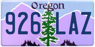 OR license plate 926LAZ