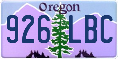 OR license plate 926LBC