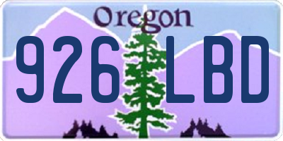 OR license plate 926LBD