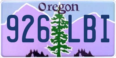 OR license plate 926LBI