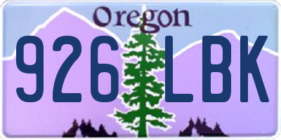 OR license plate 926LBK