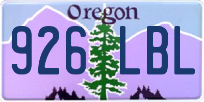 OR license plate 926LBL