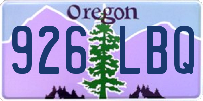 OR license plate 926LBQ