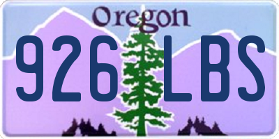 OR license plate 926LBS