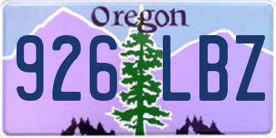 OR license plate 926LBZ