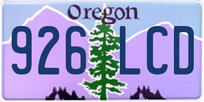 OR license plate 926LCD