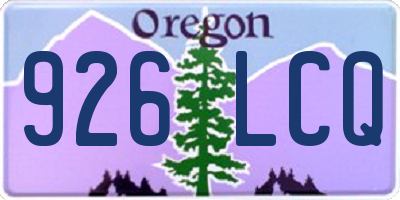 OR license plate 926LCQ