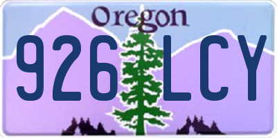 OR license plate 926LCY
