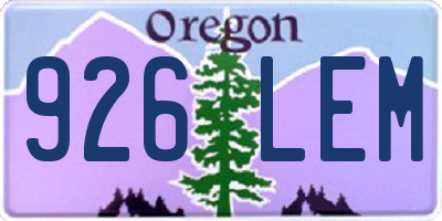 OR license plate 926LEM