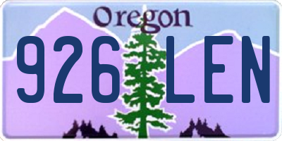 OR license plate 926LEN