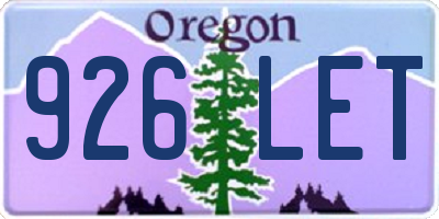 OR license plate 926LET
