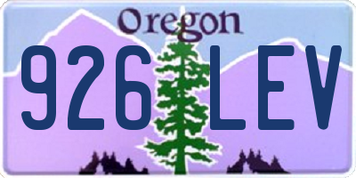 OR license plate 926LEV