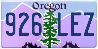 OR license plate 926LEZ