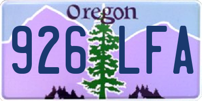 OR license plate 926LFA