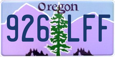 OR license plate 926LFF