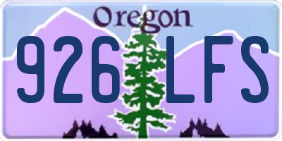 OR license plate 926LFS