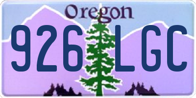 OR license plate 926LGC