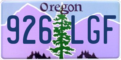 OR license plate 926LGF