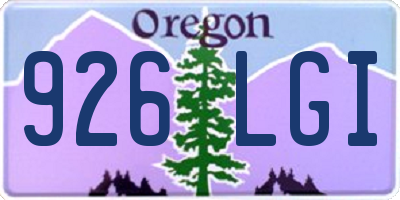 OR license plate 926LGI