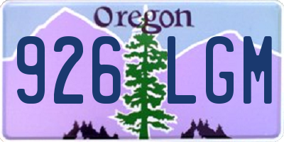 OR license plate 926LGM