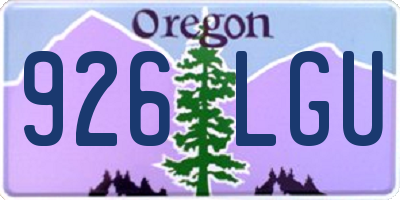 OR license plate 926LGU