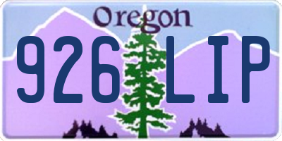 OR license plate 926LIP
