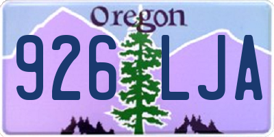 OR license plate 926LJA