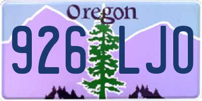 OR license plate 926LJO