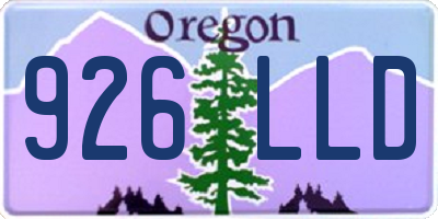 OR license plate 926LLD