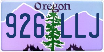 OR license plate 926LLJ