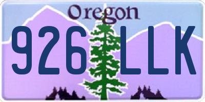 OR license plate 926LLK