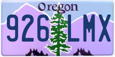 OR license plate 926LMX