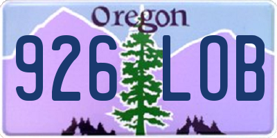 OR license plate 926LOB